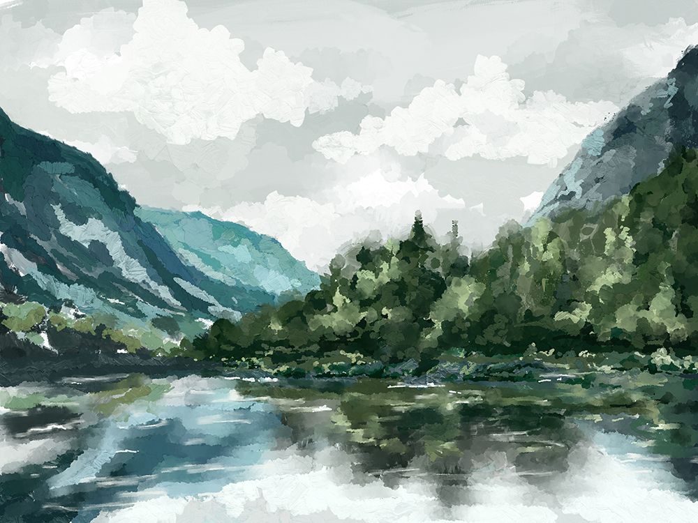 Painterly Lake 1 art print by Leah Noel Art for $57.95 CAD