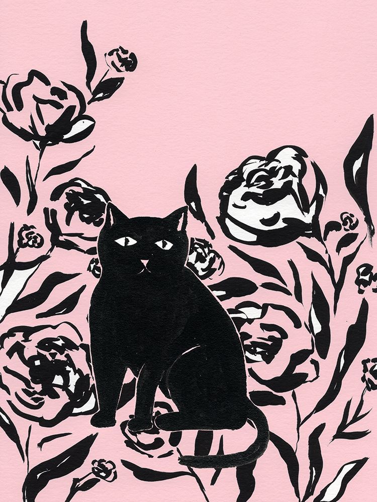 Flower Cat art print by Leah Noel Art for $57.95 CAD