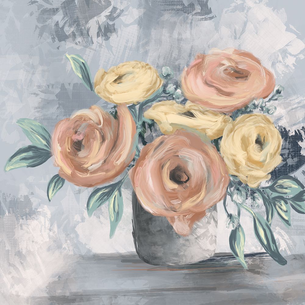 Florals in Grey art print by Leah Noel Art for $57.95 CAD