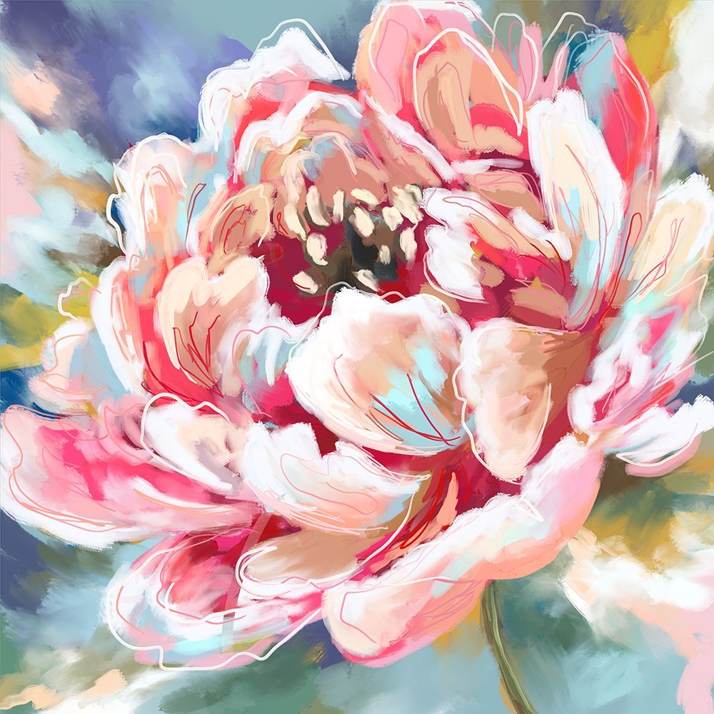 Modern Bright Flower art print by Leah Noel Art for $57.95 CAD