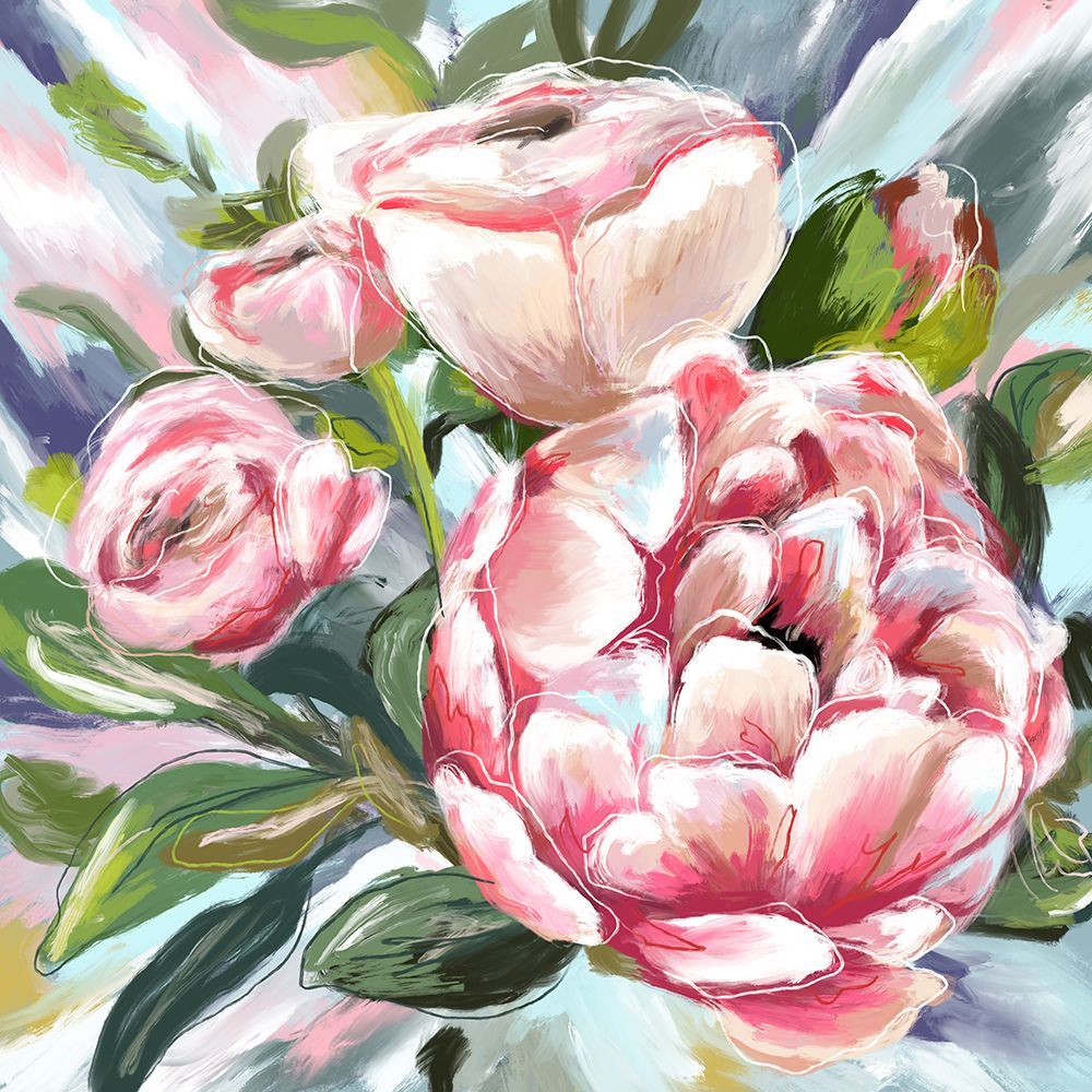 Modern Bright Florals 2 art print by Leah Noel Art for $57.95 CAD