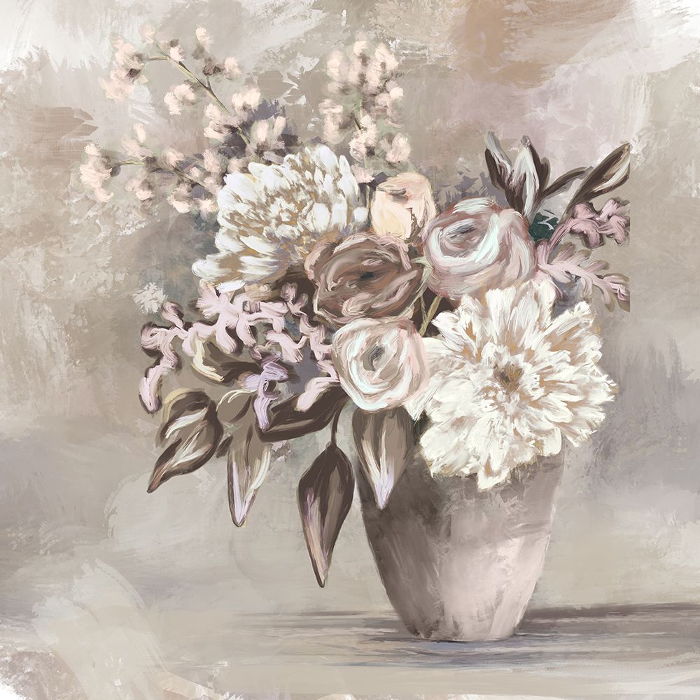 Florals In Mocha 2 art print by Leah Noel Art for $57.95 CAD