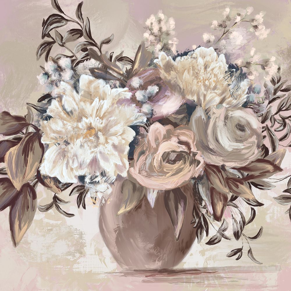 Florals In Mocha 3 art print by Leah Noel Art for $57.95 CAD