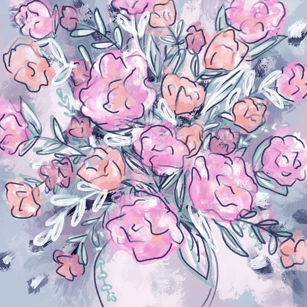 Vibrant Florals 1 art print by Leah Noel Art for $57.95 CAD