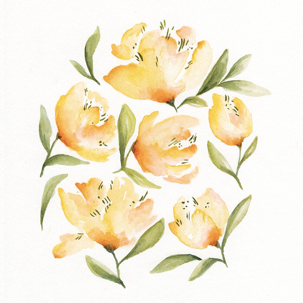 Yellow Peonies 1 art print by Leah Noel Art for $57.95 CAD