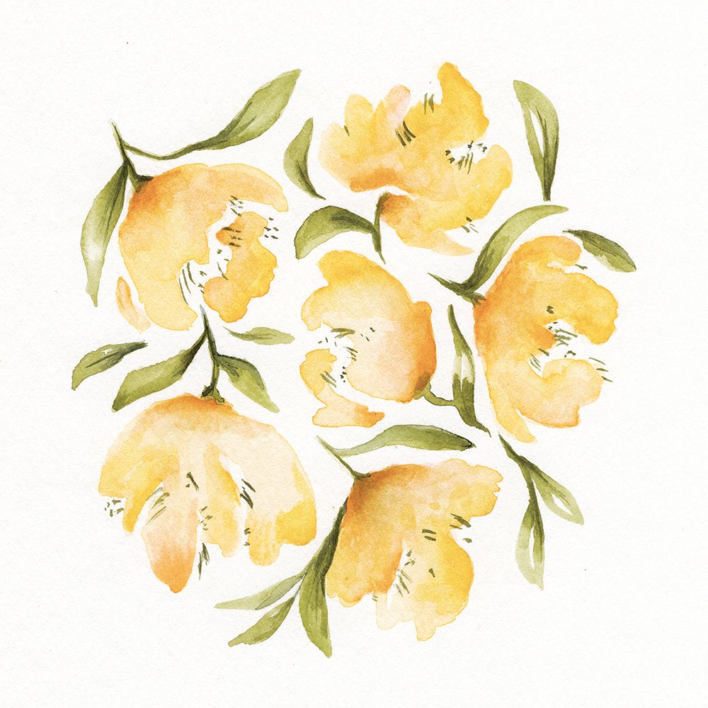 Yellow Peonies 2 art print by Leah Noel Art for $57.95 CAD
