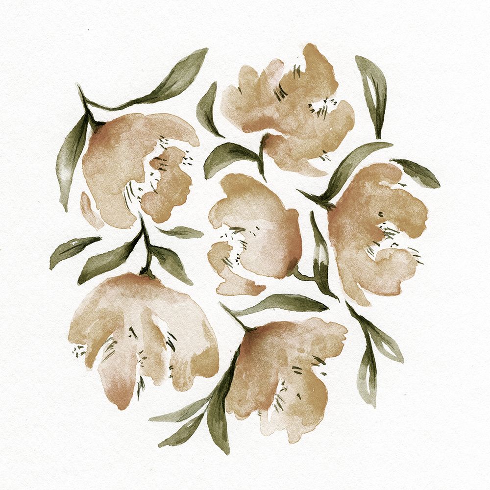 Neutral Peonies 2 art print by Leah Noel Art for $57.95 CAD