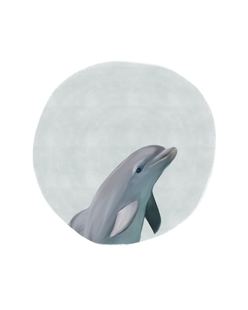 Baby Dolphin Circle art print by Leah Straatsma for $57.95 CAD