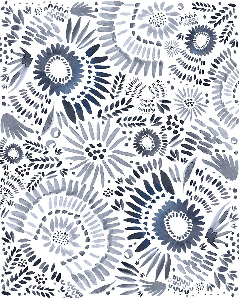 Blue Floral Fun art print by Leah Straatsma for $57.95 CAD