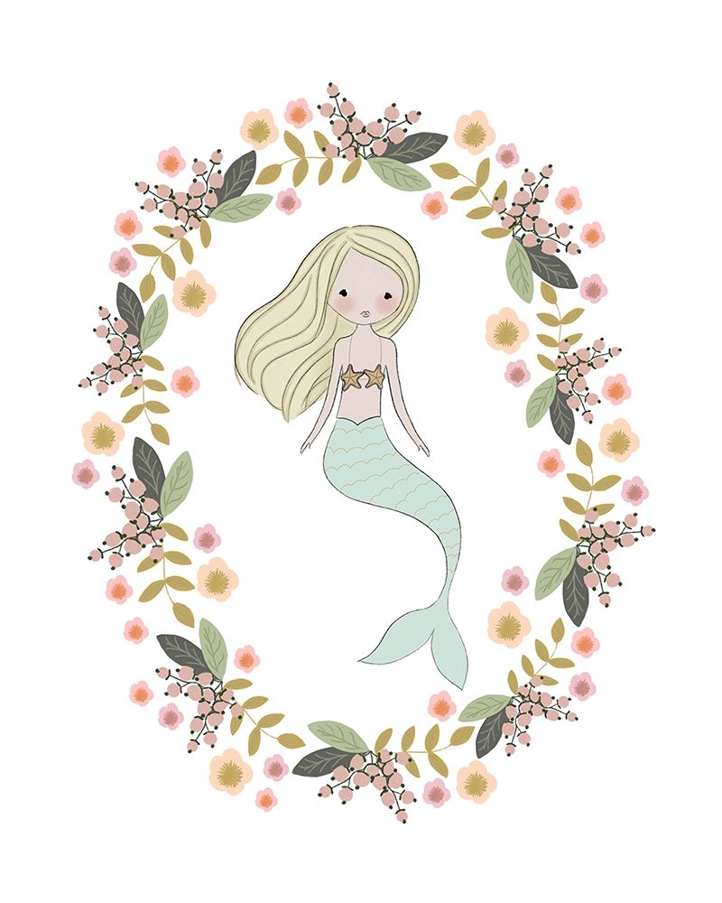 Mermaid And Florals art print by Leah Straatsma for $57.95 CAD