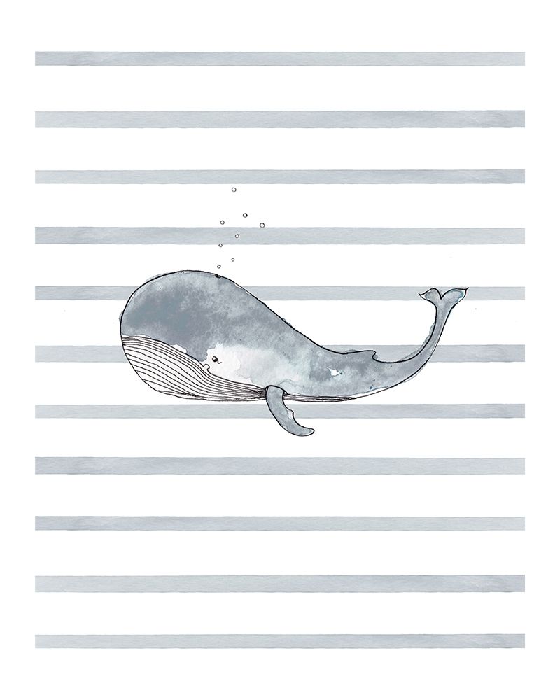 Whale Left Stripes 1 art print by Leah Straatsma for $57.95 CAD