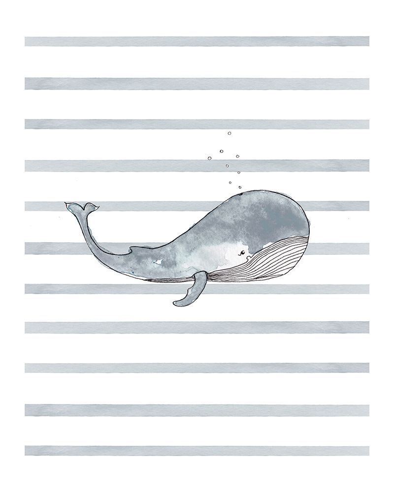 Whale Right Stripes 1 art print by Leah Straatsma for $57.95 CAD