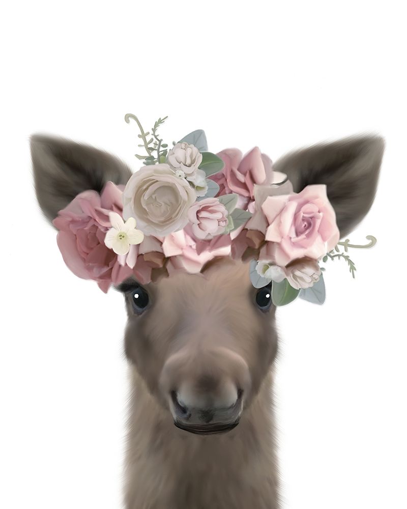 Floral Moose art print by Leah Straatsma for $57.95 CAD