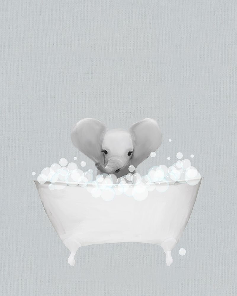 Elephant Blue Bath art print by Leah Straatsma for $57.95 CAD