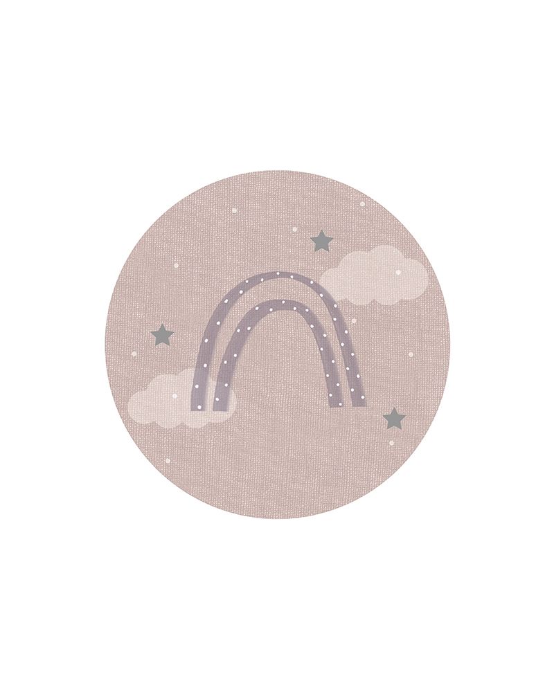 Circle Rainbow Clouds Stars art print by Leah Straatsma for $57.95 CAD