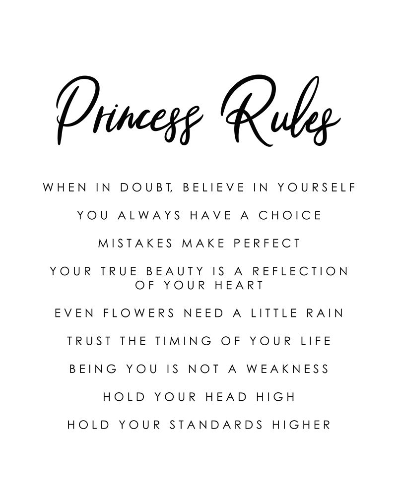 Princess Rules Black White art print by Leah Straatsma for $57.95 CAD