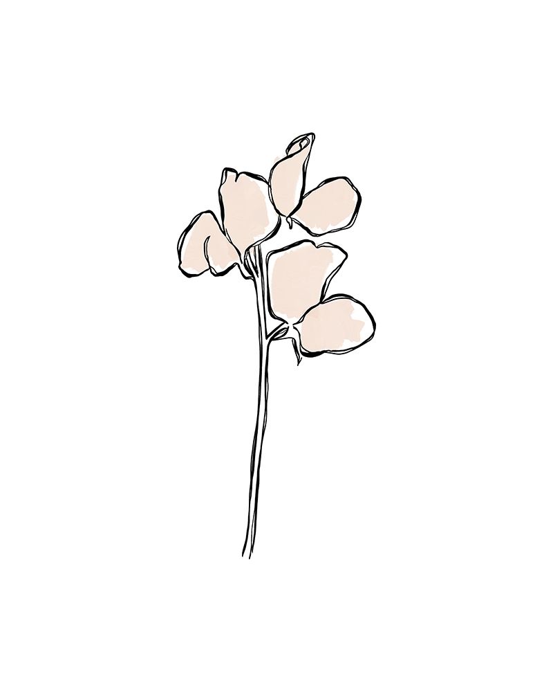 Line Drawing Leaves Blush art print by Leah Straatsma for $57.95 CAD