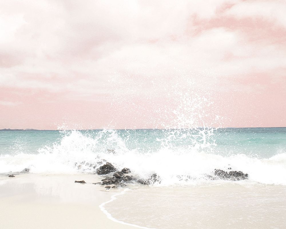 Pink Splashy Waves art print by Leah Straatsma for $57.95 CAD