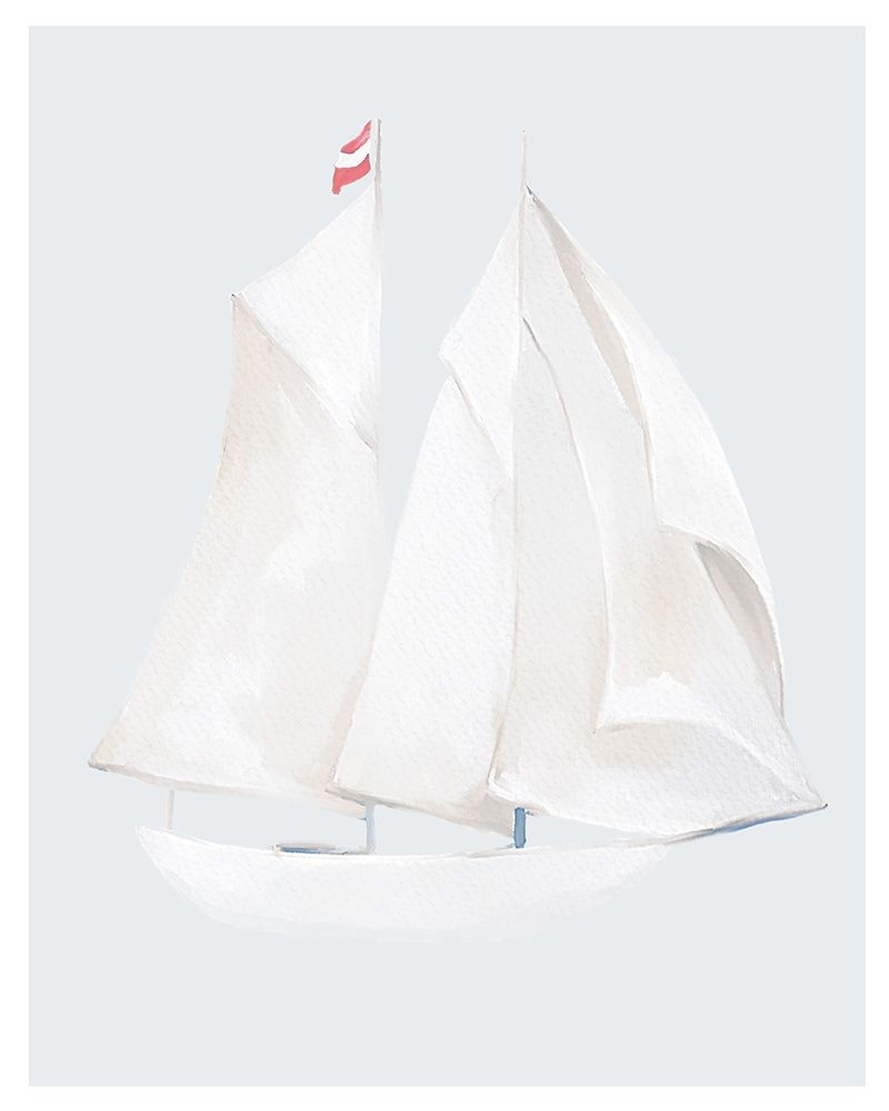 Sailboat Blue art print by Leah Straatsma for $57.95 CAD