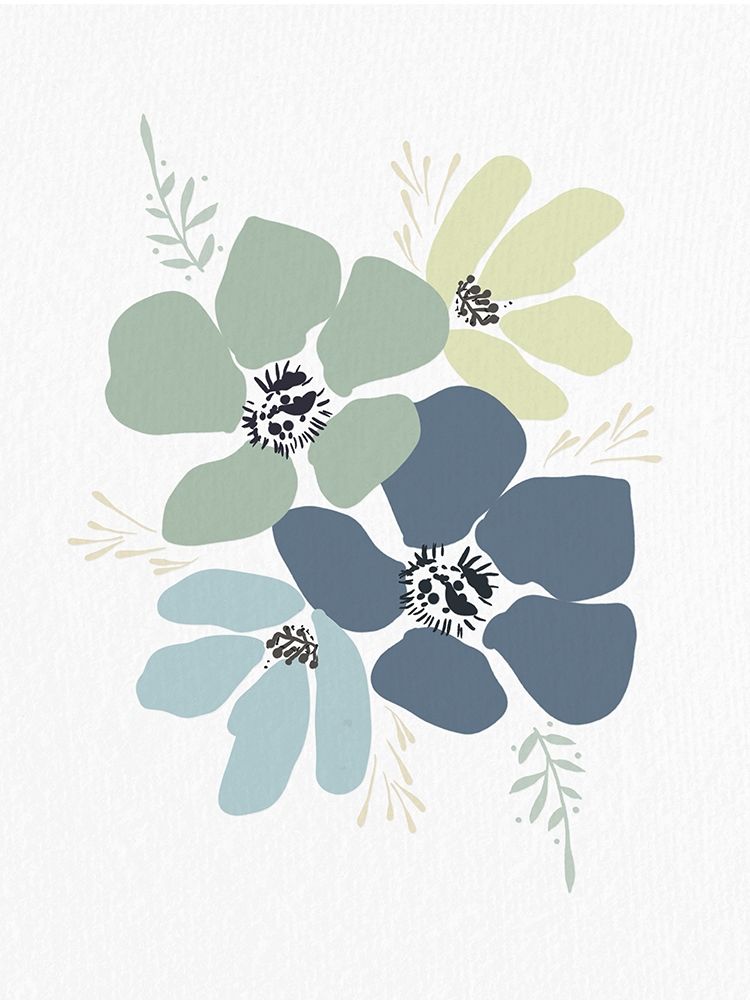 Blue Hues Floral art print by Leah Straatsma for $57.95 CAD