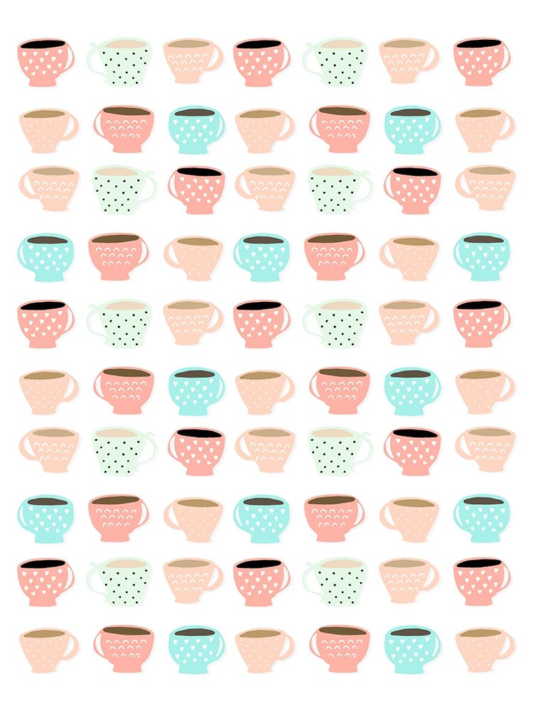 Coffee Mug Pattern art print by Leah Straatsma for $57.95 CAD