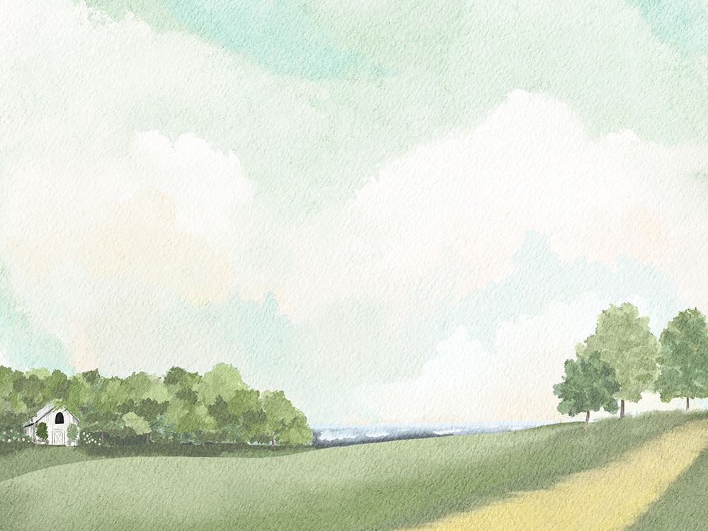 White Barn By The Lake art print by Leah Straatsma for $57.95 CAD