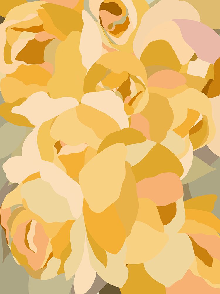 Large Peony Muted Mustard art print by Leah Straatsma for $57.95 CAD