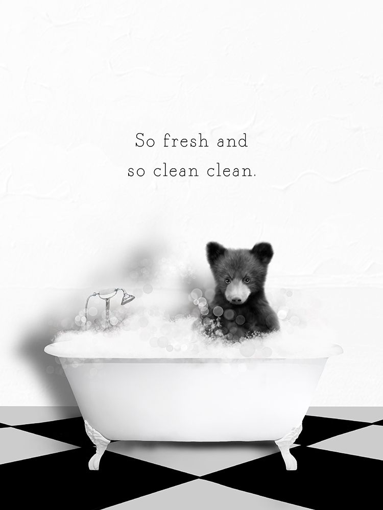 BW Bear Bath art print by Leah Straatsma for $57.95 CAD