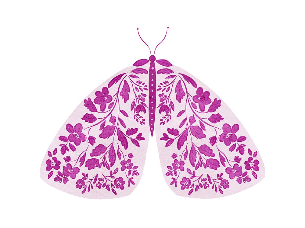 Flourished Pink Moth art print by Leah Straatsma for $57.95 CAD