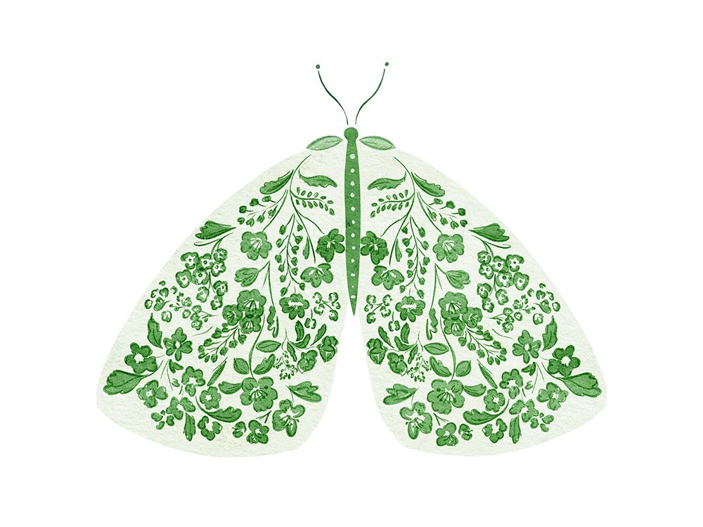 Flourished Green Moth art print by Leah Straatsma for $57.95 CAD