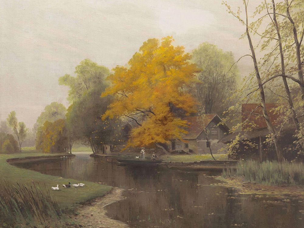 Vintage Fall By The River art print by Leah Straatsma for $57.95 CAD