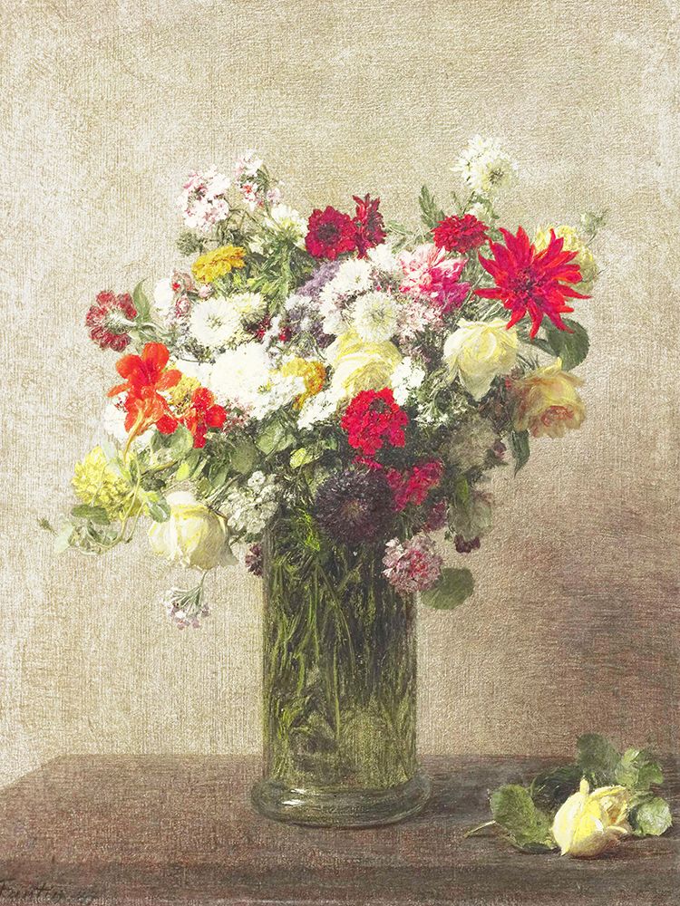 Yellow And Red Vintage Florals art print by Leah Straatsma for $57.95 CAD
