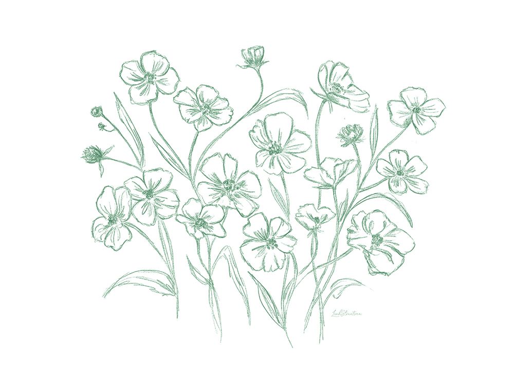 Vintage Wildflower Sketch art print by Leah Straatsma for $57.95 CAD