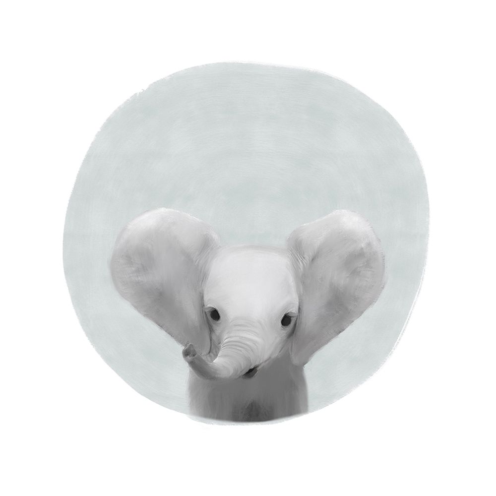 Circle Elephant Gray art print by Leah Straatsma for $57.95 CAD
