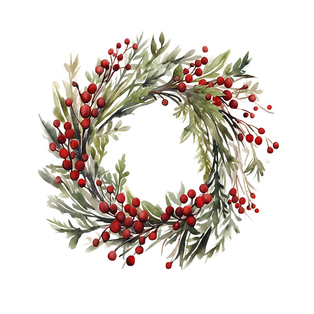 Holiday Wreath art print by Leah Straatsma for $57.95 CAD