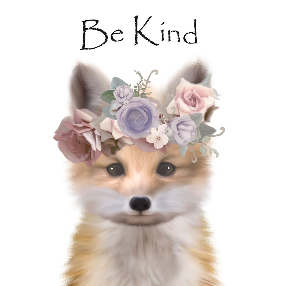 Floral Fox Be Kind art print by Leah Straatsma for $57.95 CAD