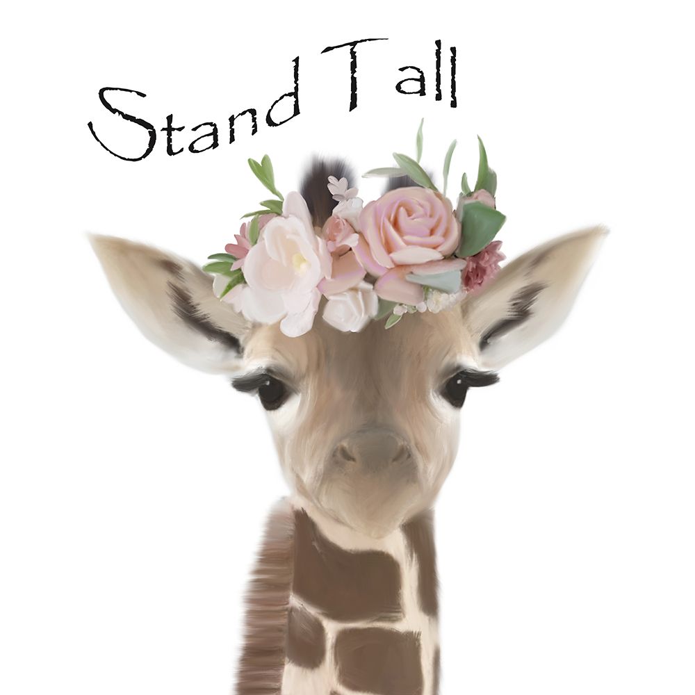Floral Giraffe Stand Tall art print by Leah Straatsma for $57.95 CAD