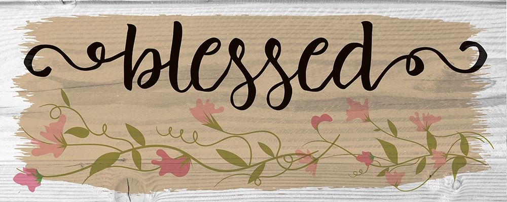 Curly Cue Blessed Floral 1 art print by Melody Hogan for $57.95 CAD