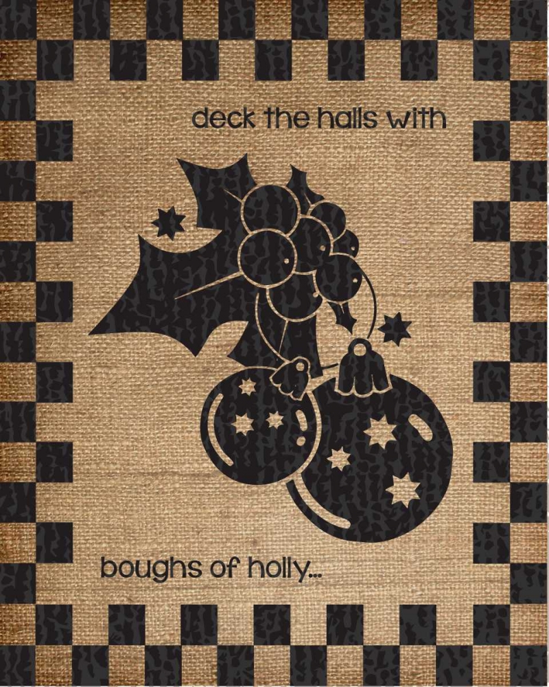 Burlap Christmas Mistletoe art print by Melody Hogan for $57.95 CAD