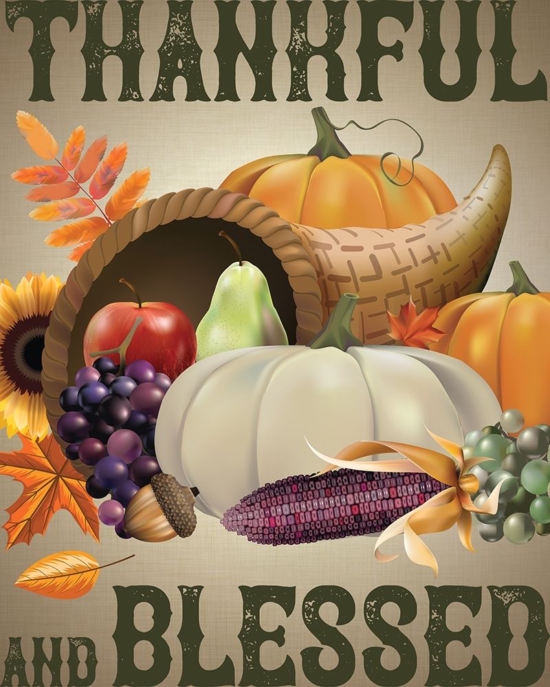Thankful Blessed Flag art print by Melody Hogan for $57.95 CAD