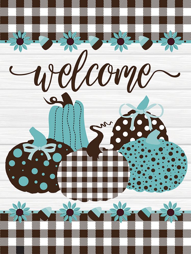 Welcome Pumpkins Buffalo Plaid 2 art print by Melody Hogan for $57.95 CAD