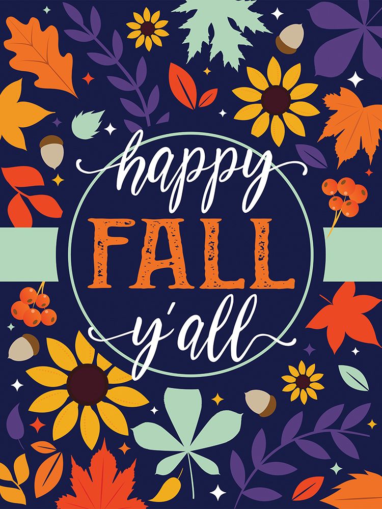 Navy Fall Floral art print by Melody Hogan for $57.95 CAD