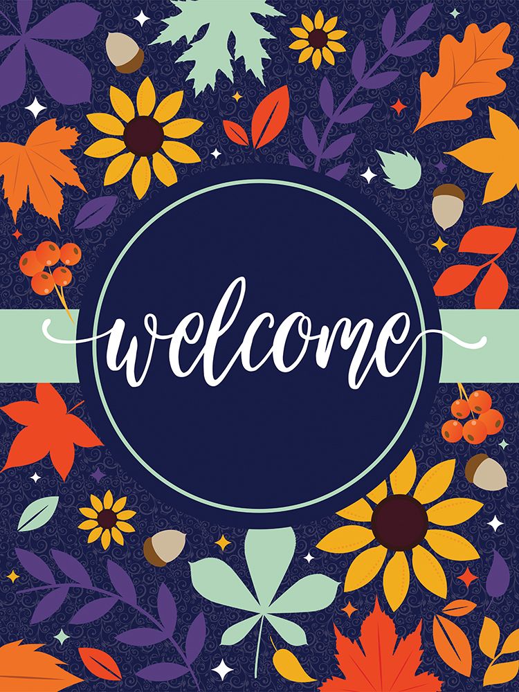Navy Welcome Fall Floral art print by Melody Hogan for $57.95 CAD