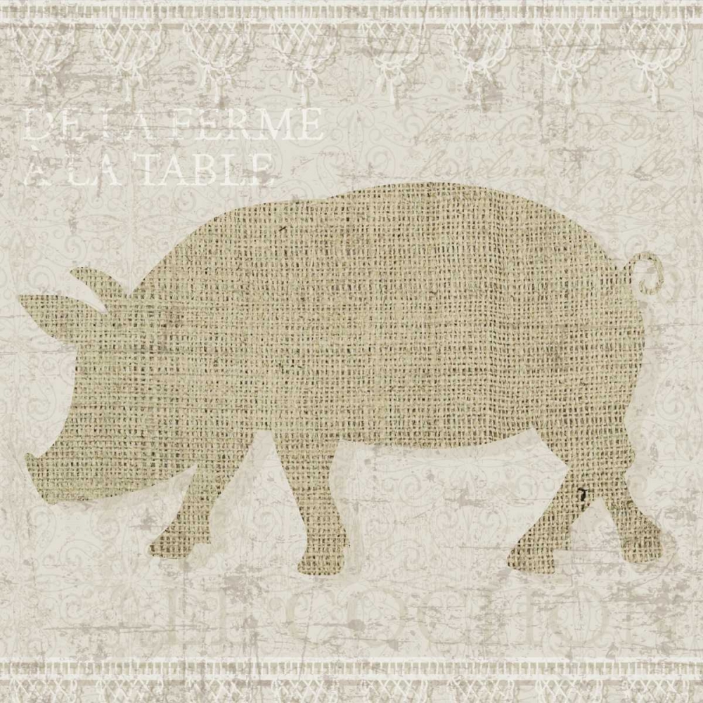 Burlap Farm Animals 3 art print by Melody Hogan for $57.95 CAD