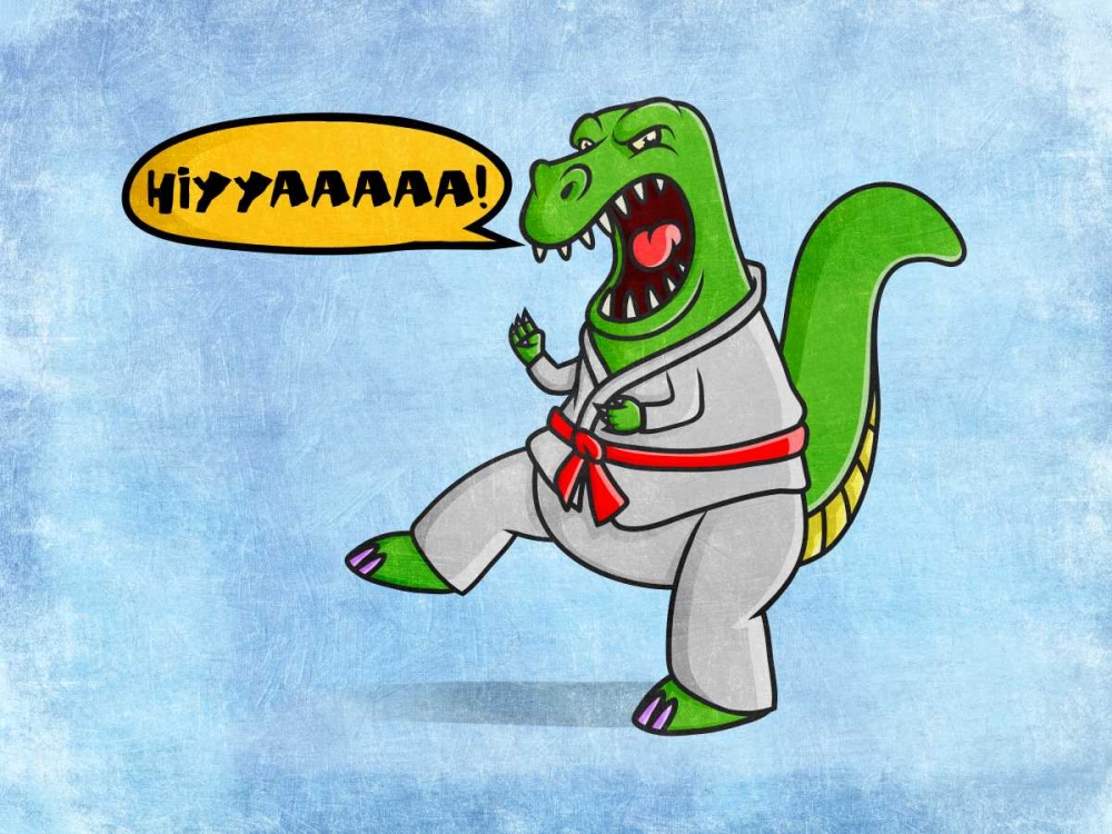 Karate Dino art print by Marcus Prime for $57.95 CAD