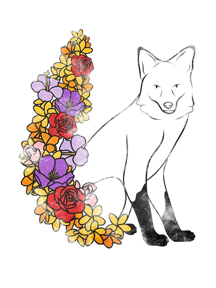 Flower Fox art print by Marcus Prime for $57.95 CAD