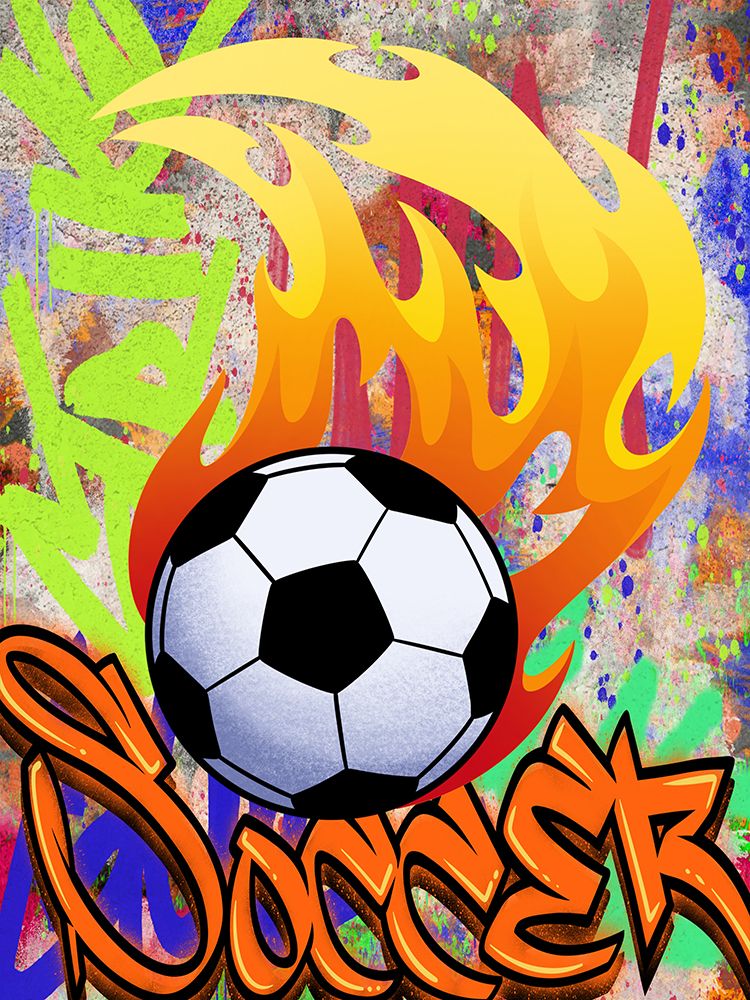 Graffiti Flaming Goal art print by Marcus Prime for $57.95 CAD