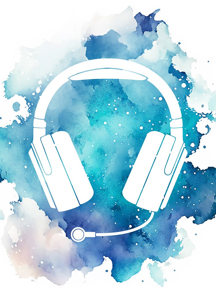 Headphone Splatter art print by Marcus Prime for $57.95 CAD