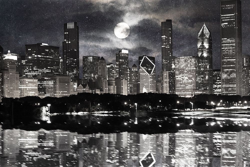 Full Moon Chicago 2 art print by Marcus Prime for $57.95 CAD