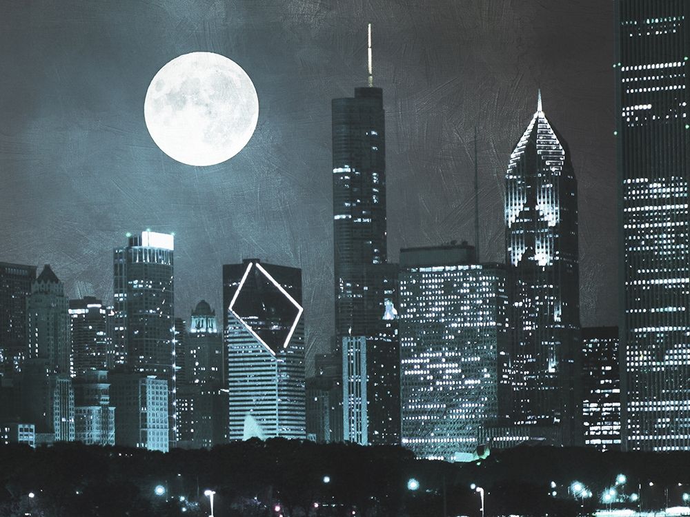 Moonlit Chicago 2 art print by Marcus Prime for $57.95 CAD